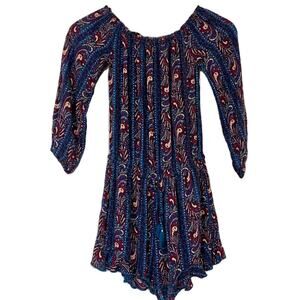 American Eagle Outfitters Womens Pocket Drawstring Romper Blue Boho Size XXS EUC